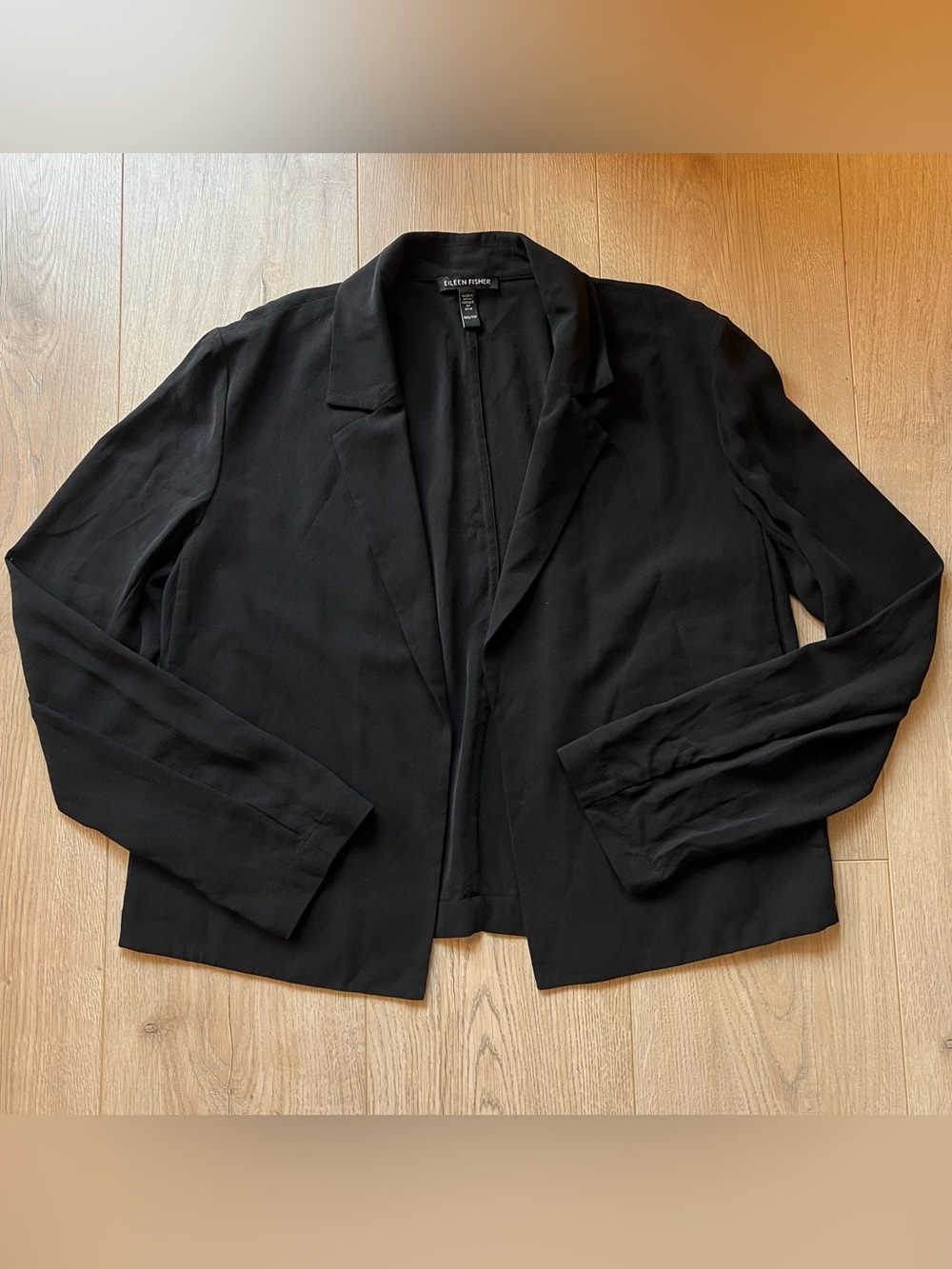 Eileen Fisher black silk blazer XXS